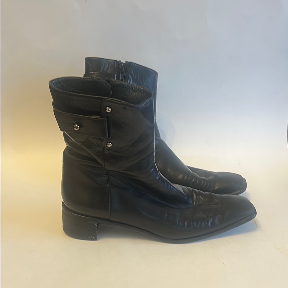 Black Soft Leather Women's Boots
